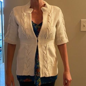 Ann Taylor Loft cable knit short sleeve sweater